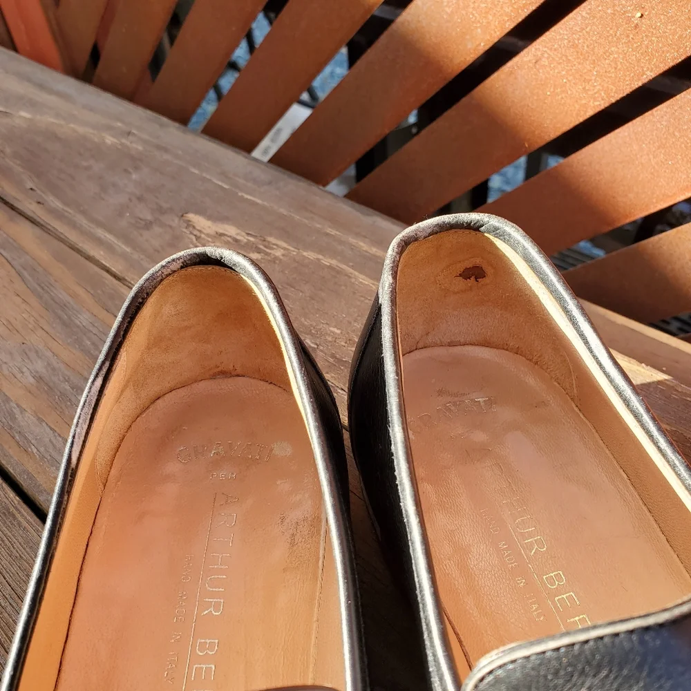 Arthur Beren Gravati Loafers made in Italy size 8 W in black.